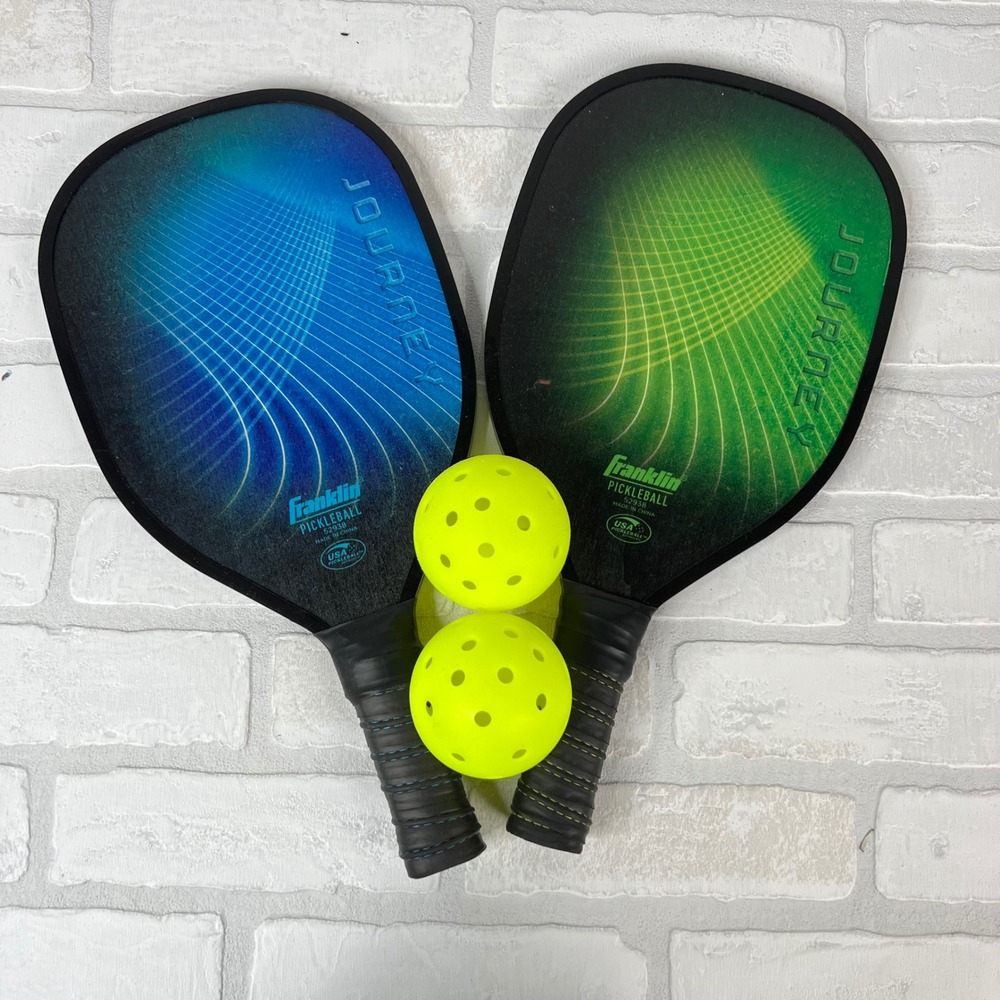 Franklin Sports Journey Pickleball Paddle 2-Player Set Blue Green 52938
